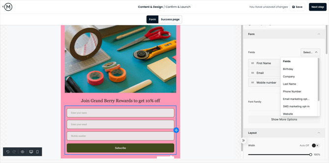 Disclosure text fields