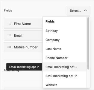 Email marketing optin