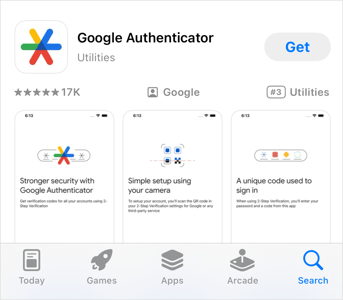 Click the link to download or open your authenticator app (Auth app).