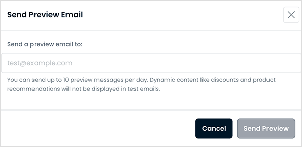 Send preview email